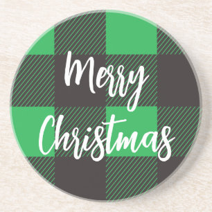 Dessous De Verre En Grès Motif vert Joyeux Noël