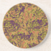 Dessous De Verre En Grès Motif vibrant de camouflage de fleur (Devant)