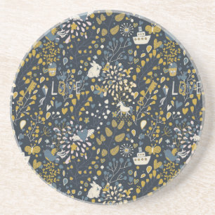 Dessous De Verre En Grès Motif vintage abstrait