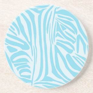 Dessous De Verre En Grès Motif Zèbre Bleu