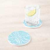 Dessous De Verre En Grès Motif Zèbre Bleu (Côté)