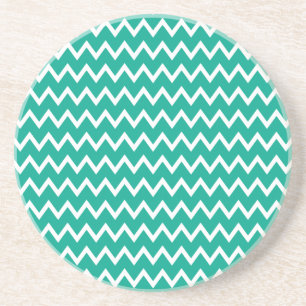 Dessous De Verre En Grès Motif Zigzag vert et blanc