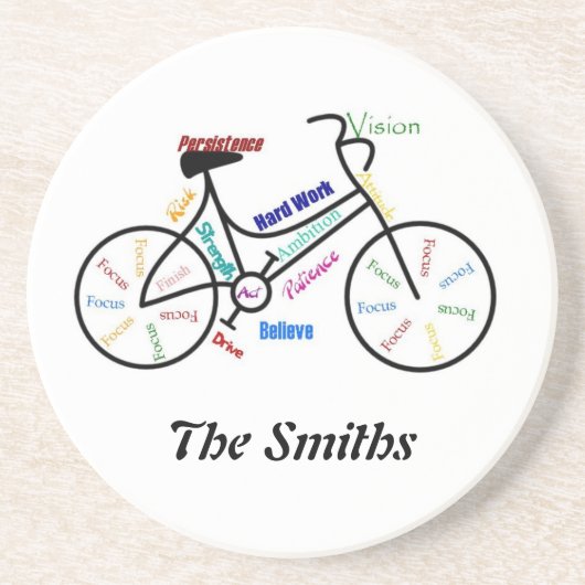 Dessous De Verre En Grès Motivation personnalisée vélo, vélo, sport (Devant)