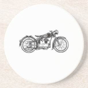 Dessous De Verre En Grès Moto Vintage Rétro _ J'Aime Ma Moto