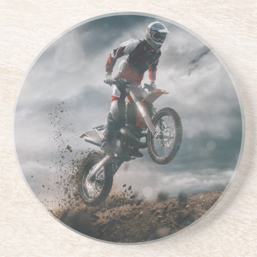 Dessous De Verre En Grès motocross (Devant)