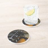 Dessous De Verre En Grès Motocyclette Motard (Côté)