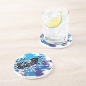 Dessous De Verre En Grès Motoneigiste graphique (Côté)