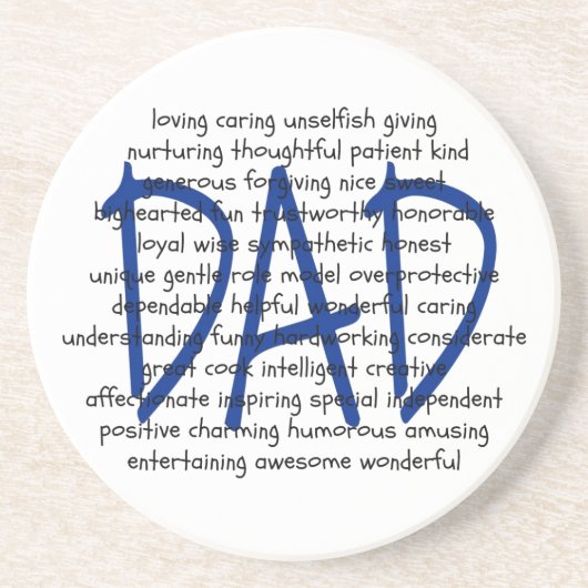 Dessous De Verre En Grès Mots à décrire à papa (Devant)