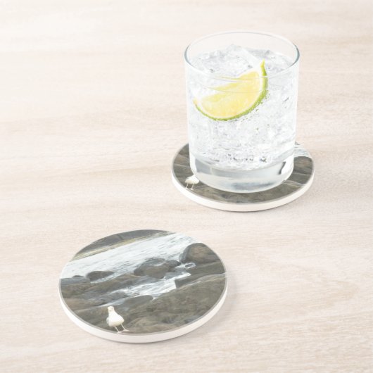 Dessous De Verre En Grès Mouette sur rochers (Côté)