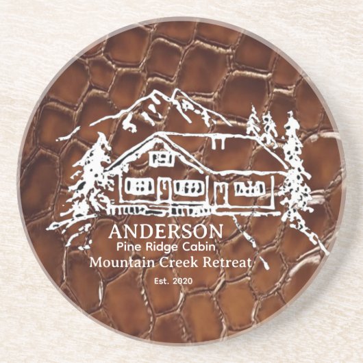 Dessous De Verre En Grès Mountain Cabin Faux Crocodile Leather Doormat (Devant)
