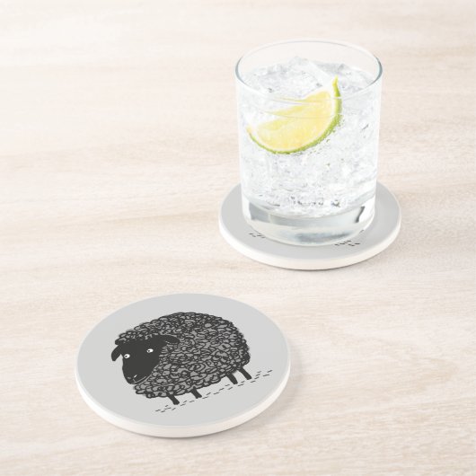 Dessous De Verre En Grès Moutons noirs (Côté)