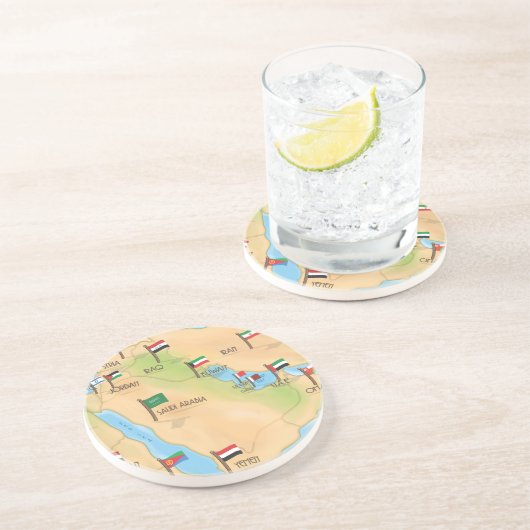 Dessous De Verre En Grès Moyen-Orient (Côté)