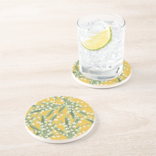 Dessous De Verre En Grès Muguet floral (Côté)