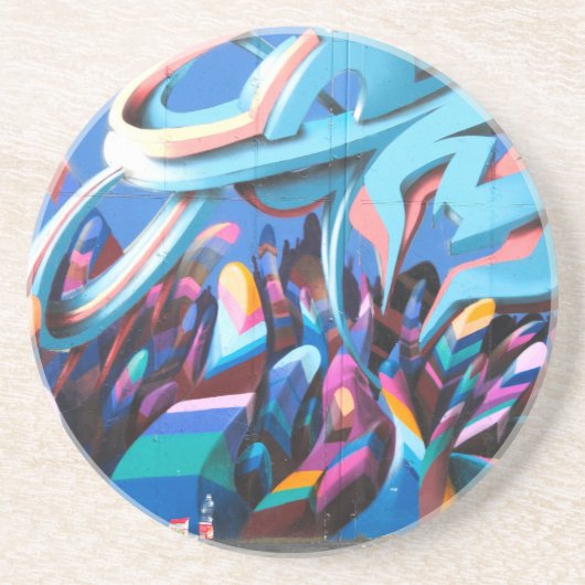 Dessous De Verre En Grès Mur de graffiti cool (Devant)