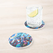Dessous De Verre En Grès Mur de graffiti cool (Côté)