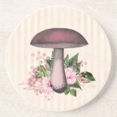 Dessous De Verre En Grès Mushroom et compilation florale (Devant)