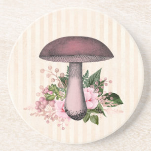 Dessous De Verre En Grès Mushroom et compilation florale