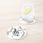 Dessous De Verre En Grès Musique à clef de sol climaxique (Côté)