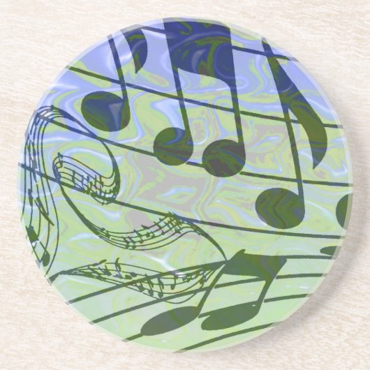 DESSOUS DE VERRE EN GRÈS MUSIQUE NOTES-COASTER (Devant)