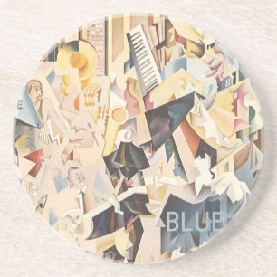 Dessous De Verre En Grès Musique vintage, Jazz Art Déco, Rhapsody en Bleu