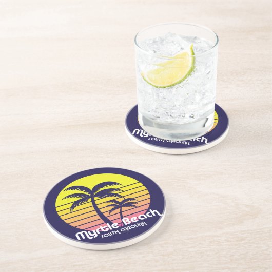 Dessous De Verre En Grès Myrtle Beach, Caroline du Sud (Côté)