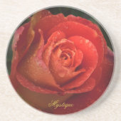 Dessous De Verre En Grès Mystique Dark Botanical Red Orange Rose Coaster (Devant)