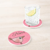 Dessous De Verre En Grès nana rose birdie (Côté)