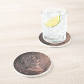 Dessous De Verre En Grès Napoléon Bonaparte 1802 pièce d'argent (Côté)