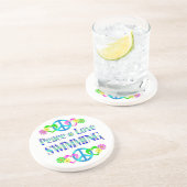 Dessous De Verre En Grès Natation d'amour de paix (Côté)