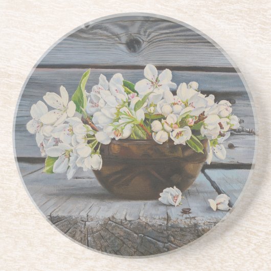 Dessous De Verre En Grès Nature morte Apple Blossom – Impression d'art orig (Devant)