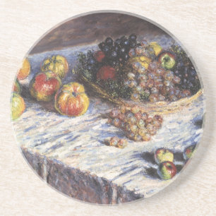 Dessous De Verre En Grès Nature morte avec des pommes et des raisins de Cla