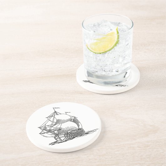 Dessous De Verre En Grès Navire (Côté)