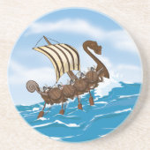 Dessous De Verre En Grès Navire Viking (Devant)