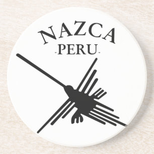 Dessous De Verre En Grès Nazca Pérou Colibri Avec Texte Courbé