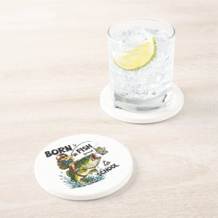 Dessous De Verre En Grès Né pour aller à la pêche forcé d'aller à l'école