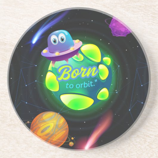 Dessous De Verre En Grès Né pour orbiter  (Devant)