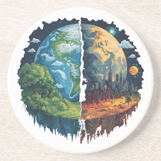 Dessous De Verre En Grès Ne tuons pas la planète (Devant)