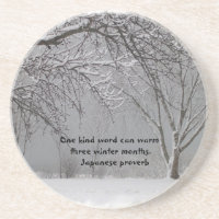 Neige d'hiver avec le proverbe japonais