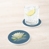 Dessous De Verre En Grès Nénuphar réfléchi sur la côte de grès de l'eau (Côté)
