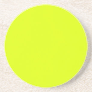 Dessous De Verre En Grès Neon Chartreuse couleur solide   Couleur tendance