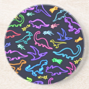 Dessous De Verre En Grès Neon Dinosaures 
