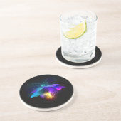 Dessous De Verre En Grès Neon Firefly sur noir (Côté)