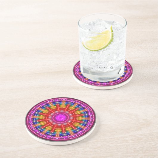 Dessous De Verre En Grès Neon Medallion (Côté)