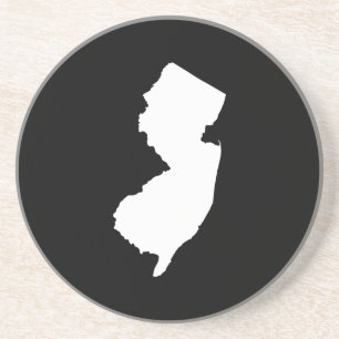 Dessous De Verre En Grès New Jersey en blanc et noir