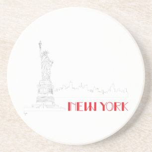 Dessous De Verre En Grès New-York, Cool de la Statue de la Liberté