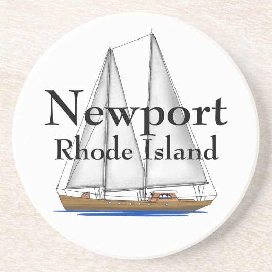 Dessous De Verre En Grès Newport Île de Rhode (Devant)