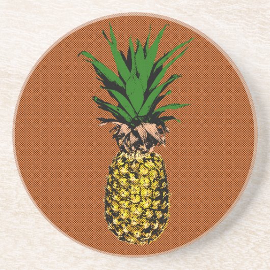 Dessous De Verre En Grès Newsprint ananas (Devant)