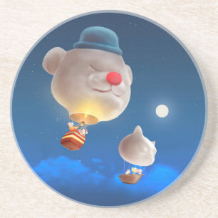 Dessous De Verre En Grès Night Sky Balloon Adventure