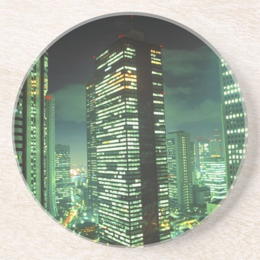 Dessous De Verre En Grès Nightscape, Shinjuku, Tokyo, Japon (Devant)
