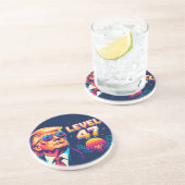 Dessous De Verre En Grès Niveau 47 Arcade Néon Rond Grès (Côté)